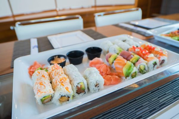 Sushi on a yacht