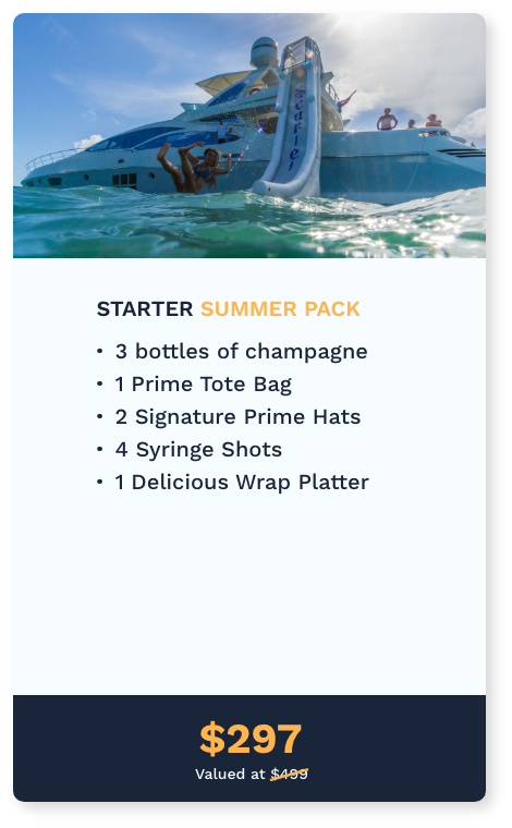 Prime Luxury Rentals - Yacht Charter Summer Starter Package